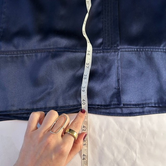 Proenza Schouler for Target 100% Silk Navy Blue Wrap V-Neck Midi Dress Women's 8 - Picture 13 of 13